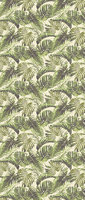 Fabric roller blind with a flower leaves pattern