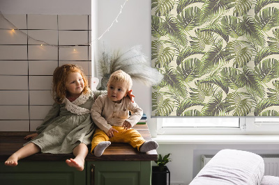 Fabric roller blind Flower leaves