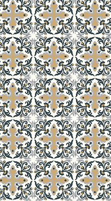 Fabric roller blind with Moroccan tile pattern