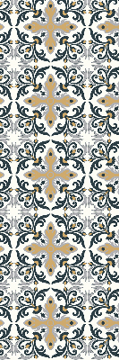 Fabric roller blind with Moroccan tile pattern