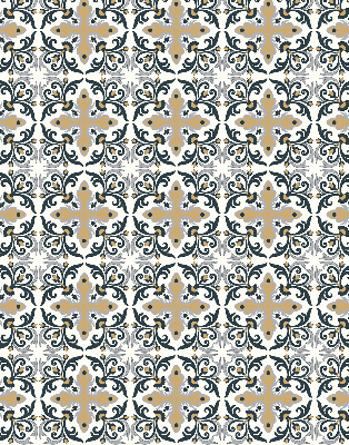 Fabric roller blind Moroccan tile