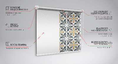 Fabric roller blind Moroccan tile
