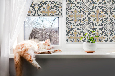 Fabric roller blind Moroccan tile