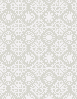 Roller blind with a Moroccan tile pattern