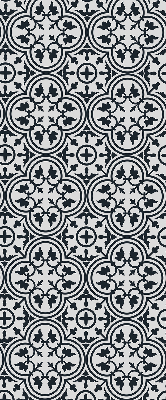 Fabric roller blind with Portuguese tile pattern