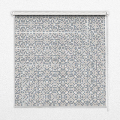 Roller blind for large window Portuguese tile
