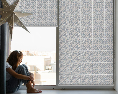 Roller blind for large window Portuguese tile