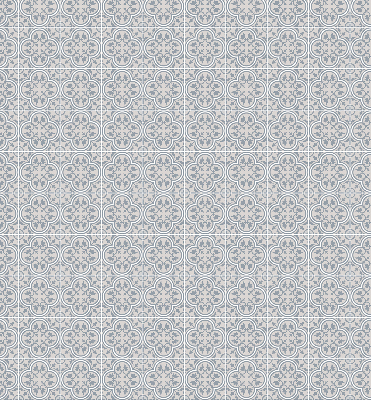 Roller blind with Portuguese tile pattern for large windows