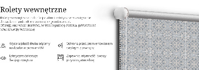 Roller blind with Portuguese tile pattern for large windows
