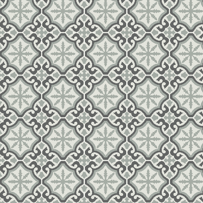 Fabric roller blind with moroccan tile print