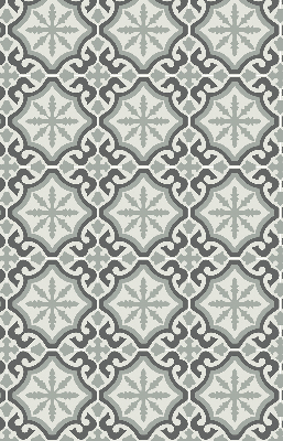 Fabric roller blind with moroccan tile print