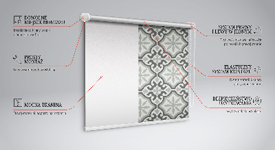 Fabric roller blind Moroccan tile