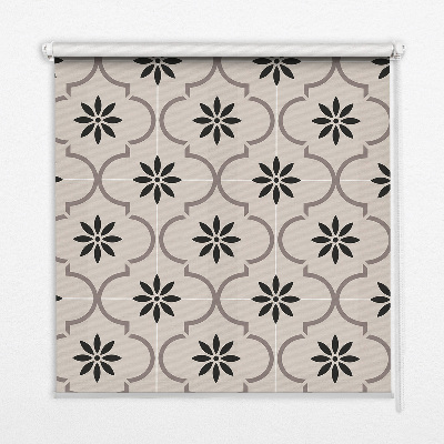 Modern roller blind Moroccan flower-shaped tile