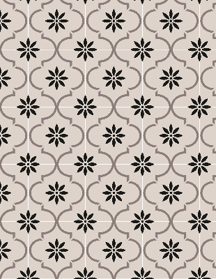 Modern roller blind Moroccan flower-shaped tile