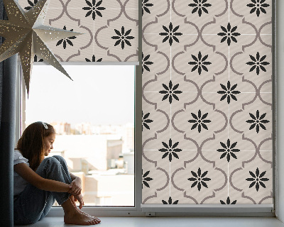 Modern roller blind Moroccan flower-shaped tile