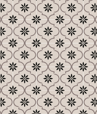 Modern roller blind Moroccan flower-shaped tile