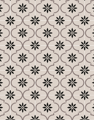 Modern roller blind Moroccan flower-shaped tile