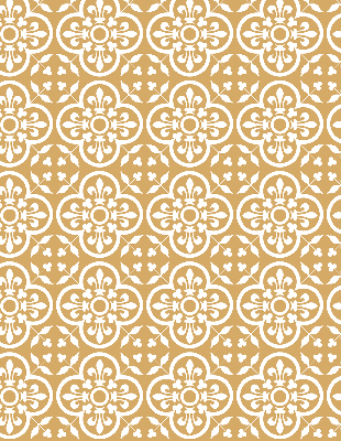 Roller blind for large window with Portuguese folk tile pattern