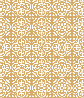 Roller blind for large window with Portuguese folk tile pattern