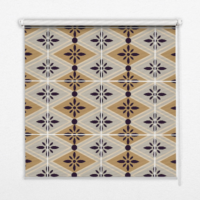 Roller blind for large window Flower in a rhombus