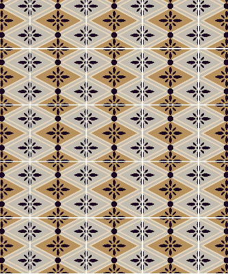 Roller blind for large window Flower in a rhombus