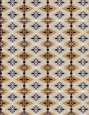 Roller blind for large window Flower in a rhombus