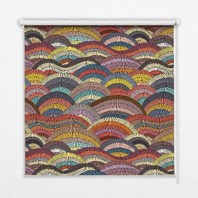 Roller blind for large window Waves and semicircles