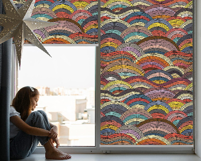 Roller blind for large window Waves and semicircles
