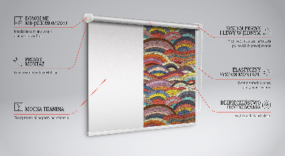 Roller blind for large window Waves and semicircles