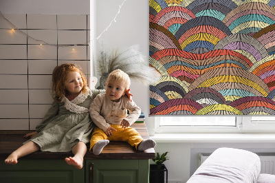 Roller blind for large window Waves and semicircles