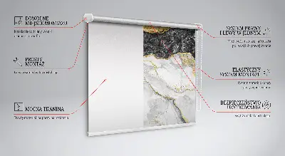 Modern roller blind marble finish