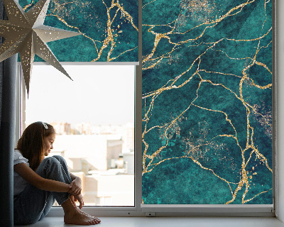 Fabric roller blind Green marble