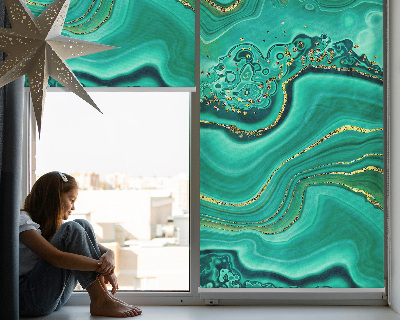 Roller blind for large window Green marble