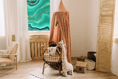 Roller blind for large window Green marble