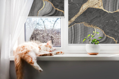 Fabric roller blind Black marble
