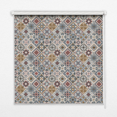 Roller blind for large window Decorative rhombuses