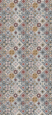 Roller blind for large windows with decorative rhombus pattern