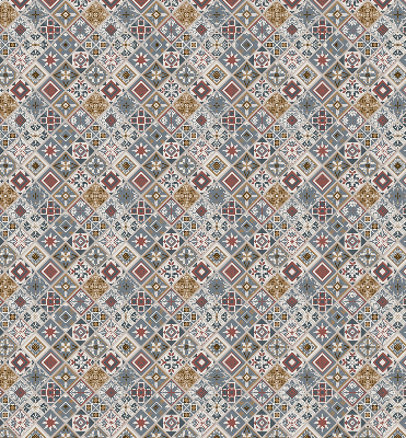 Roller blind for large windows with decorative rhombus pattern