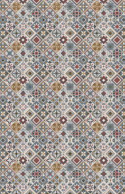 Roller blind for large windows with decorative rhombus pattern