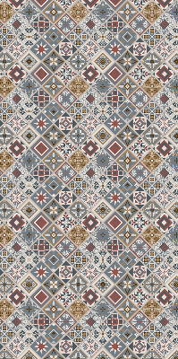 Roller blind for large windows with decorative rhombus pattern