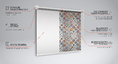 Roller blind for large window Decorative rhombuses
