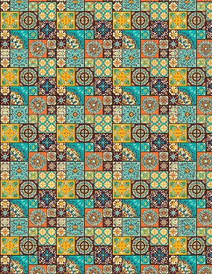 Fabric roller blind Colorful mandala