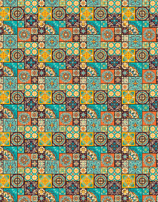 Fabric roller blind Colorful mandala