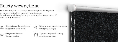 Fabric roller blind Elements on a black background