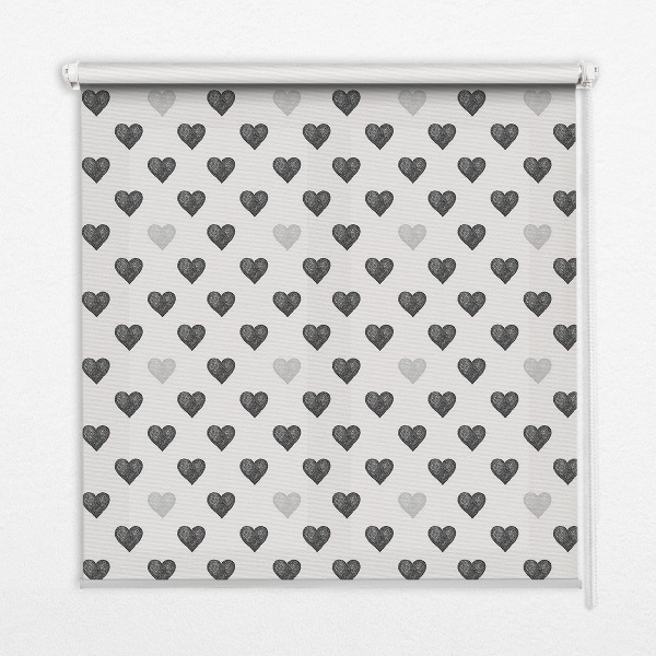 Fabric roller blind Dark Hearts