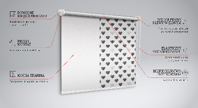Fabric roller blind Dark Hearts