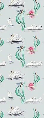 Modern roller blind swans and ducks pattern