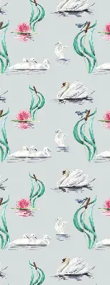 Modern roller blind swans and ducks pattern