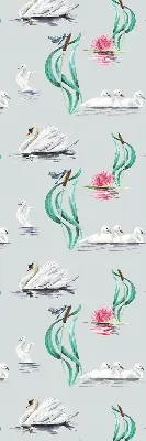 Modern roller blind swans and ducks pattern