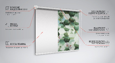 Roller blind for large window Green hexagons